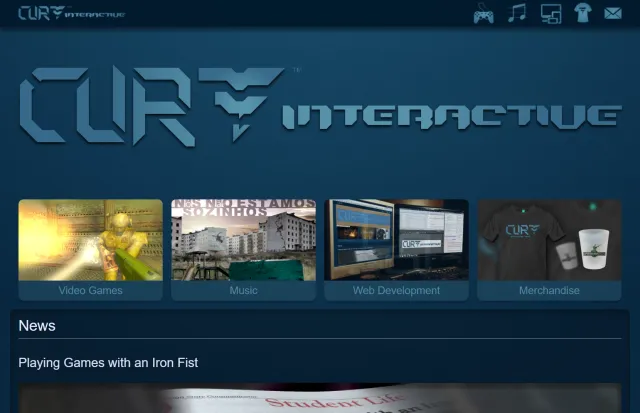 Archived Cure Interactive website screenshot from 2015 to 2016.